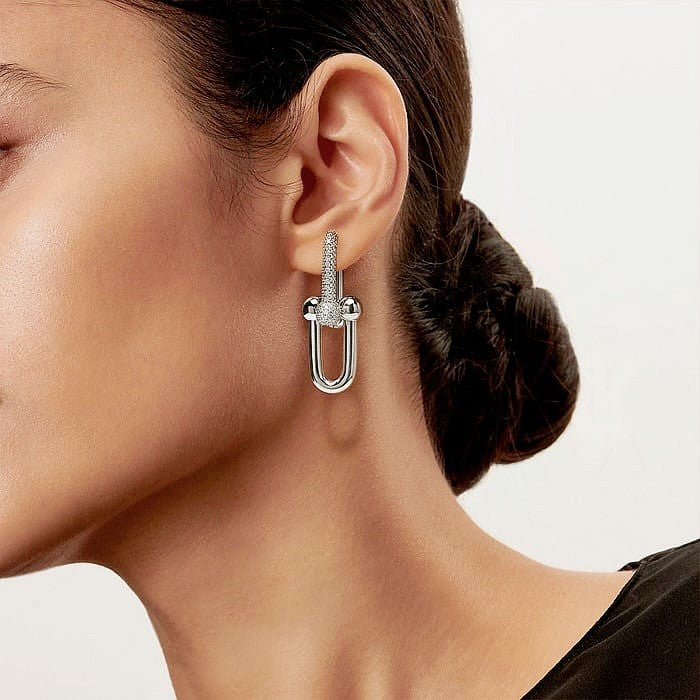 Monaco Silver Diamante Drop Earrings