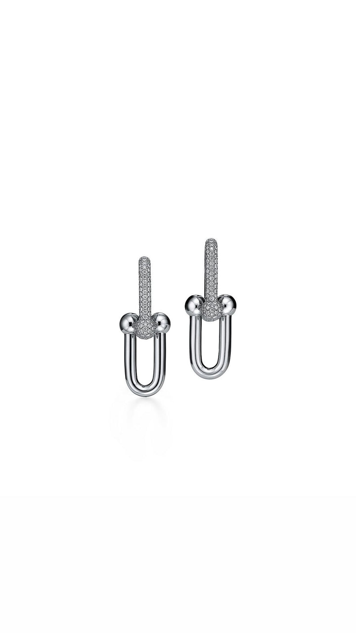 Monaco Silver Diamante Drop Earrings