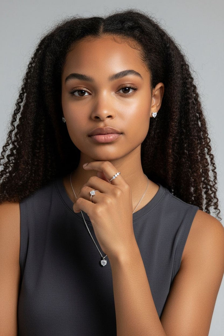 The Parisian heart stud set