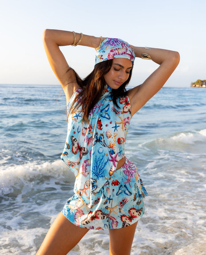 Riviera Halter Blue Two Piece Set