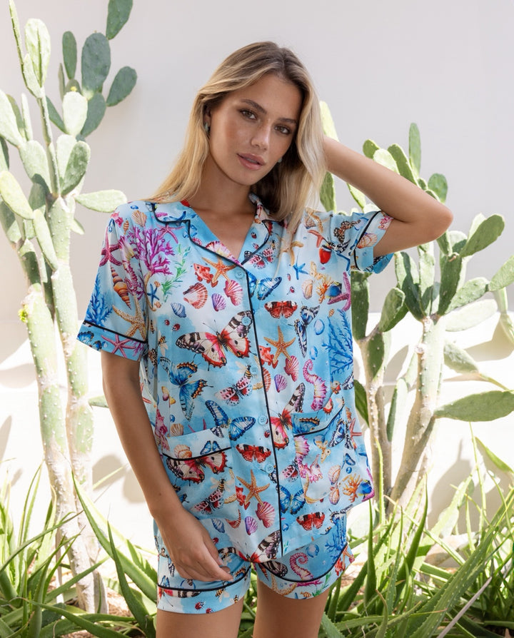 Amalfi Blue Shorts &amp; Shirt Set