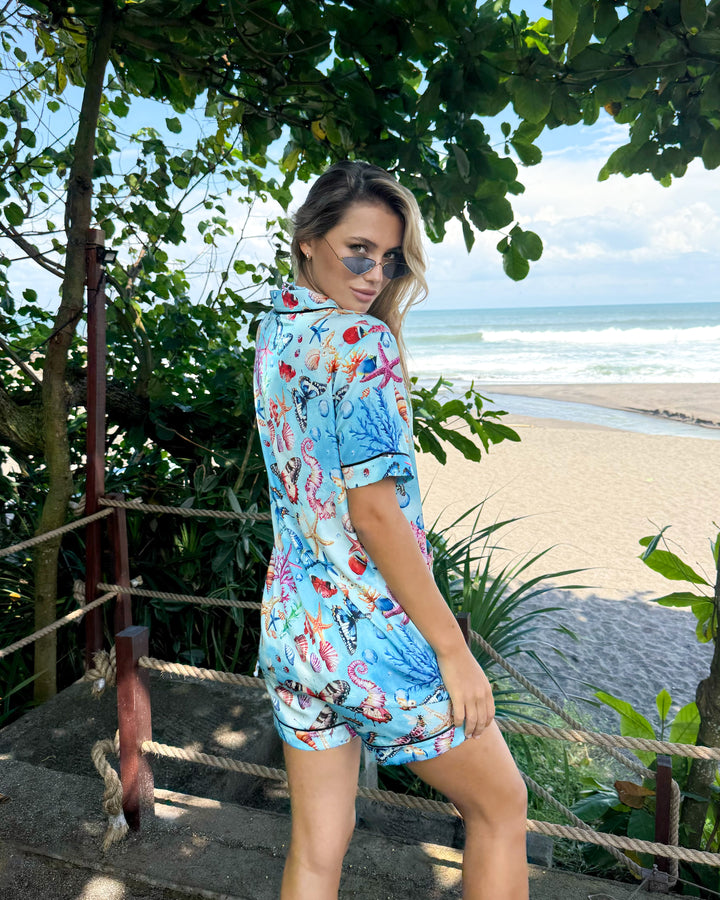 Amalfi Blue Shorts &amp; Shirt Set