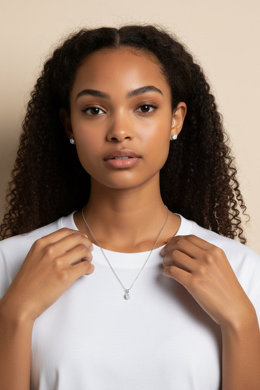 The Milan round stud set