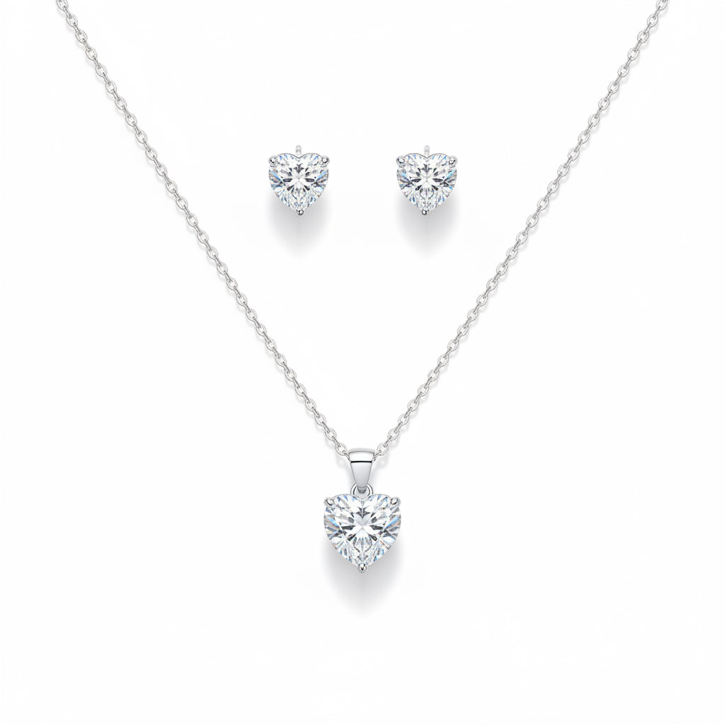 The Parisian heart stud set