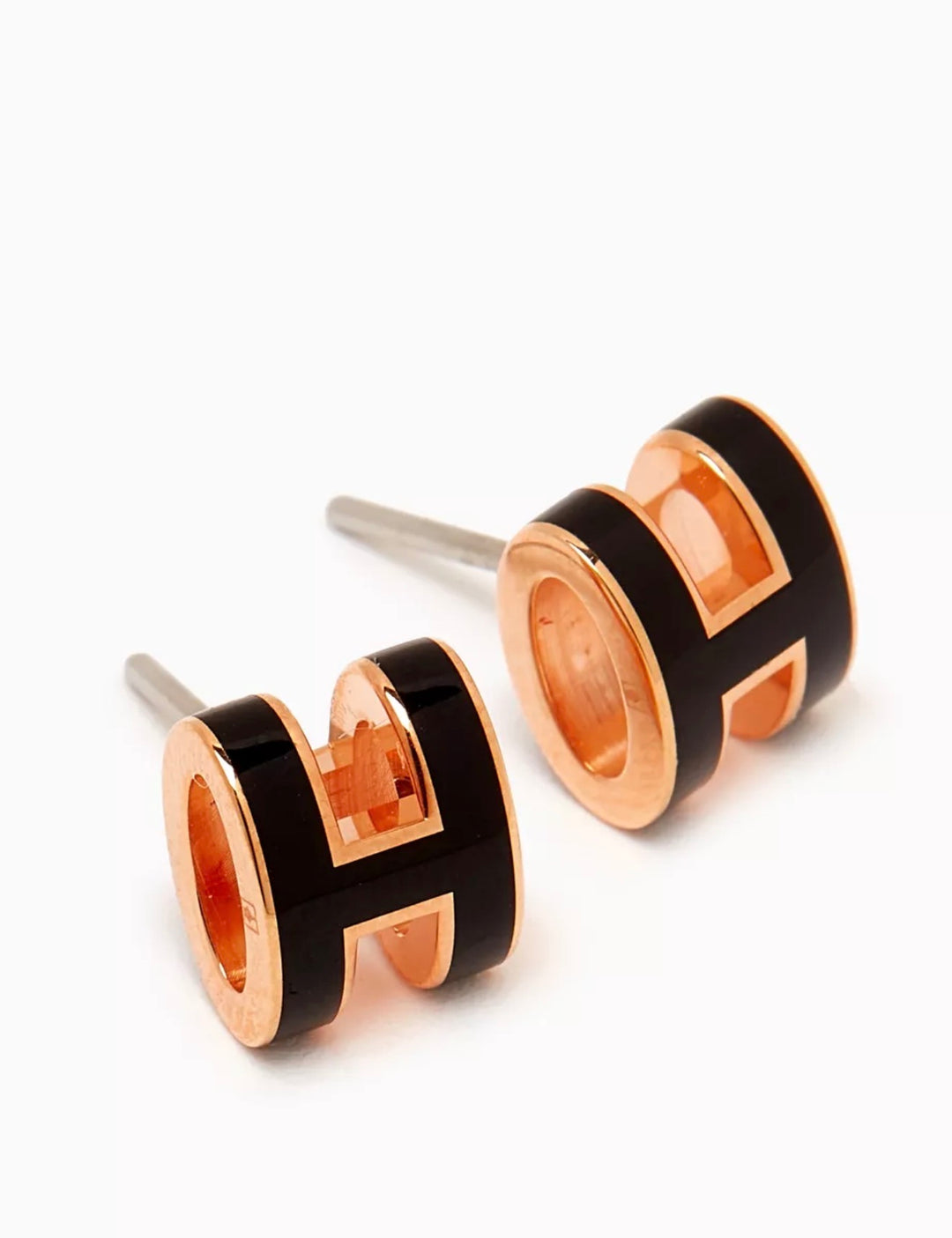 The Venice mini H Rose gold earrings
