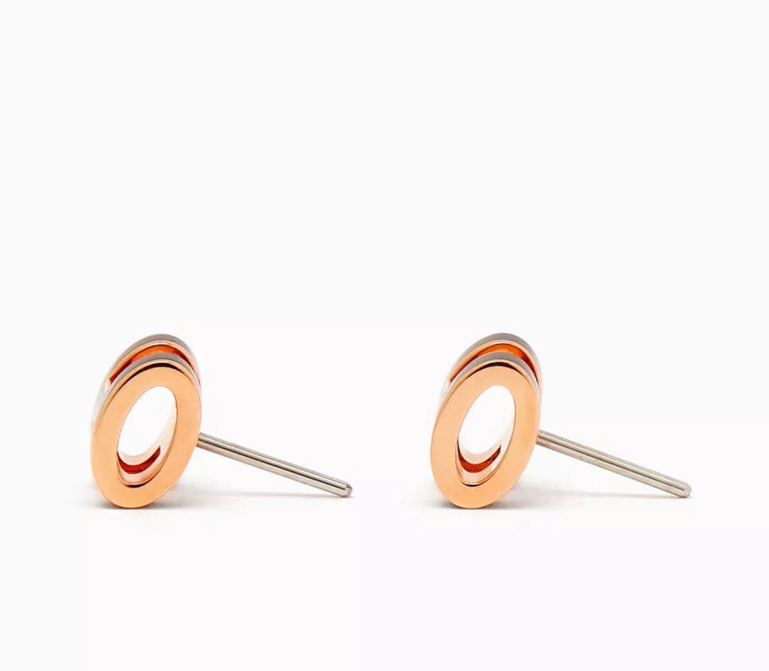 The Venice mini H Rose gold earrings